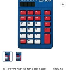 Texas Instruments TI-108 Blue Red Calculator